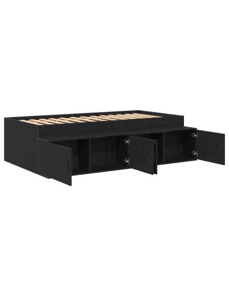 Struttura Letto  Rovere Nero 100x200 cm