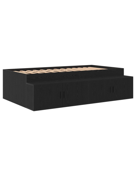 Struttura Letto  Rovere Nero 100x200 cm