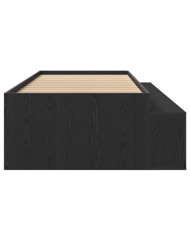 Struttura del letto Rovere Nero 100 x 200 cm Legno multistrato