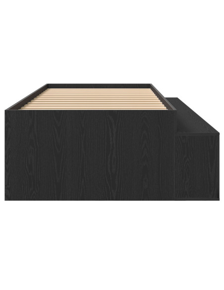 Struttura Letto  Rovere Nero 100x200 cm