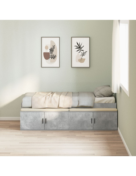 Struttura Letto Contenitore  Grigio Cemento 100x200 cm