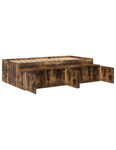 Struttura del letto Rovere fumé 100 x 200 cm Legno multistrato