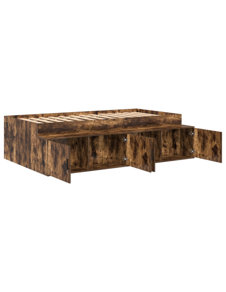 Struttura del letto Rovere fumé 100 x 200 cm Legno multistrato