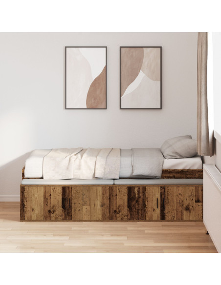 Struttura Letto  Legno Invecchiato 100x200 cm