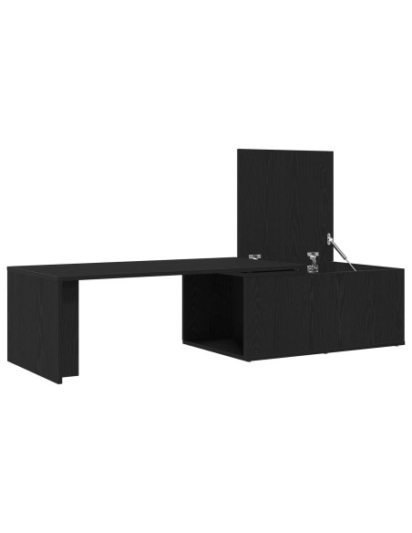 Tavolino da caffè  Nero Rovere 150x50x35 cm in Legno Ingegnerizzato