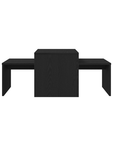 Set di Tavolini  Nero Rovere 100x48x40 cm in Legno Ingegnerizzato
