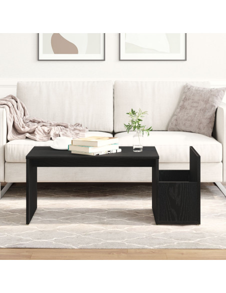 Tavolino da caffè  Nero Rovere 90x45x35 cm in Legno Ingegnerizzato