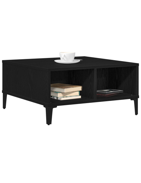 Tavolino da caffè Nero Rovere 60x60x30 cm Legno ingegnerizzato