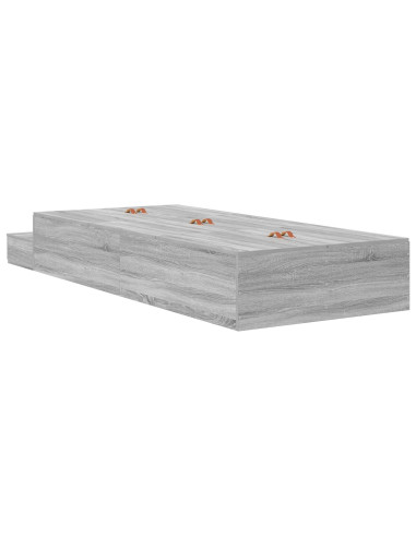 Struttura letto con contenitore Grigio Sonoma 90 cm