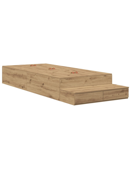 Struttura letto con contenitore  Rovere artigianale