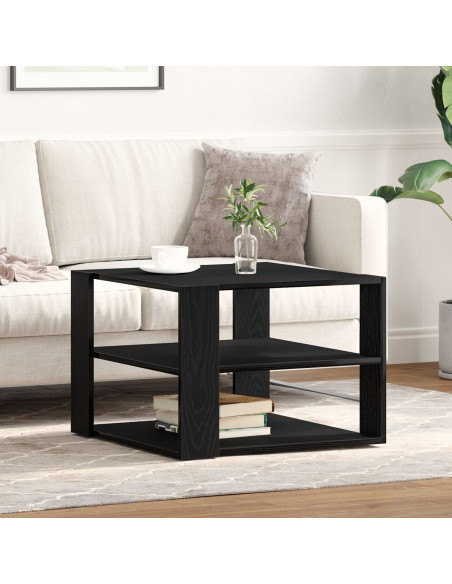 Tavolino da caffè  Nero Rovere 59,5x59,5x40 cm Legno ingegnerizzato