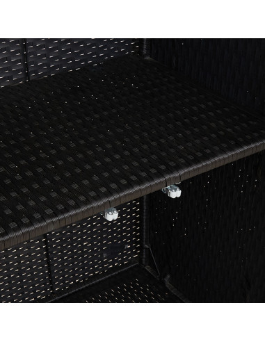Armadio da Stoccaggio  Nero 100x36x102 cm Rattan