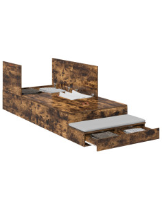Struttura letto con contenitore con cassetto Rovere fumé 100 cm