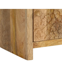 Comodino in Legno Massello di Mango 40x30x50 cm