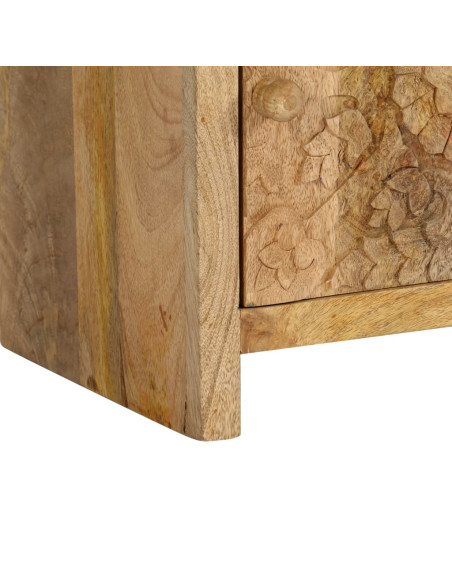 Comodino in Legno Massello di Mango 40x30x50 cm