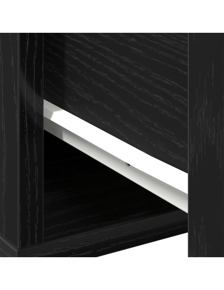 Tavolino  Nero Rovere 60x60x38 cm in legno ingegnerizzato