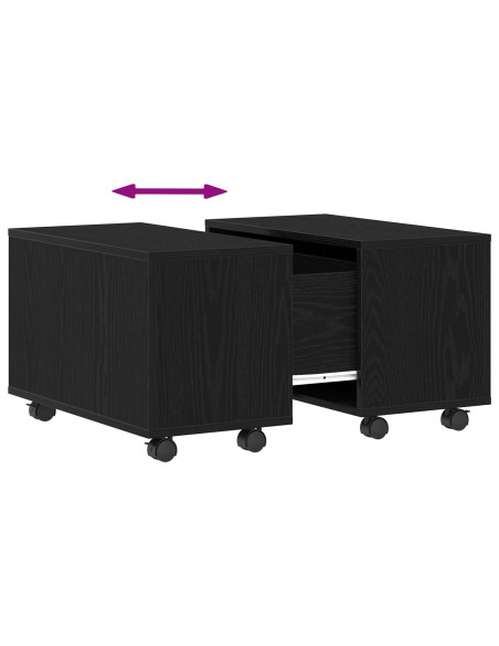 Tavolino da salotto Rovere nero 60 x 60 x 38 cm