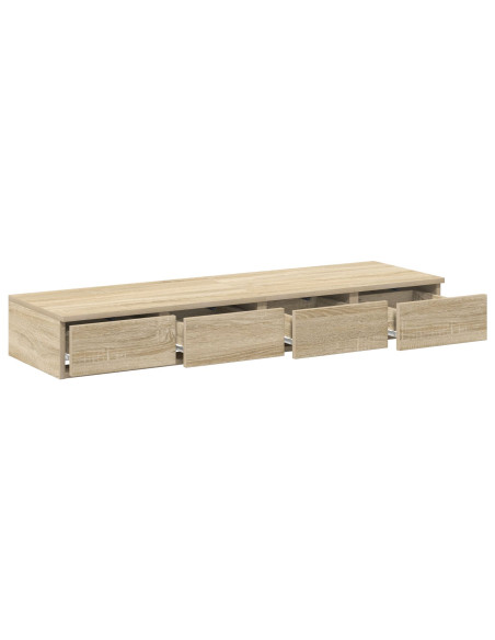Comodino in rovere Sonoma 120x36.5x16.5 cm legno ingegnerizzato