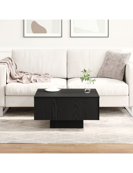 Tavolino da caffè  Nero Rovere 60x60x31,5 cm in legno ingegnerizzato