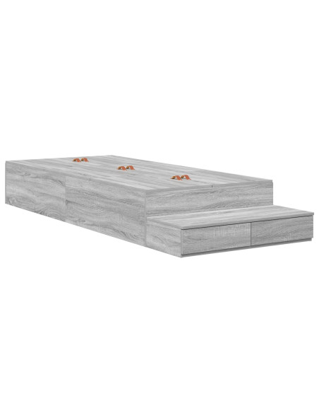 Struttura letto con contenitore Grigio Sonoma 90 cm