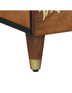 Armadio da Notte con cassetto Marrone miele 40 x 33 x 46 cm 2