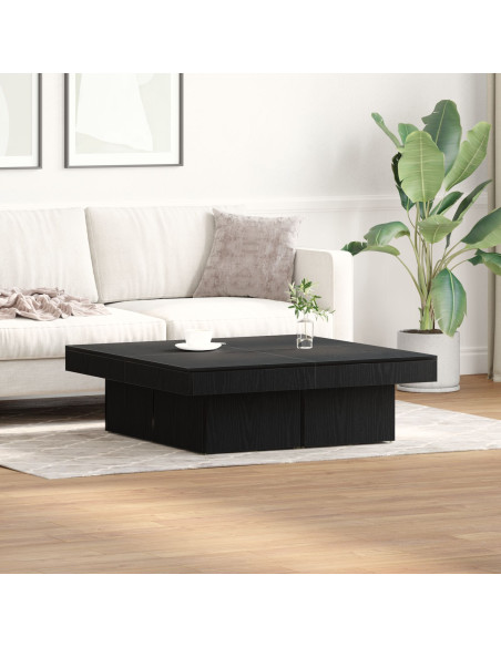 Tavolino da caffè  Nero Rovere 90x90x28 cm in legno ingegnerizzato