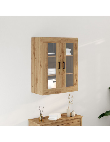 Armadio a Muro  con Porte in Vetro Rovere Artigianale 69.5x34x90 cm