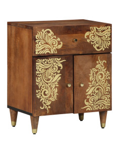 Comodino con porta con cassetto Marrone miele 50 x 33 x 60 cm 2