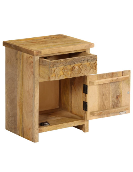 Comodino in Legno Massello di Mango 40x30x50 cm