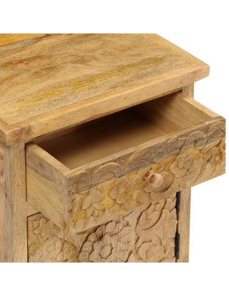 Comodino in Legno Massello di Mango 40x30x50 cm