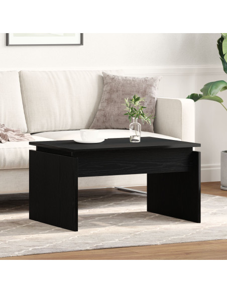 Tavolino da caffè in rovere nero 68x38x50 cm in legno ingegnerizzato
