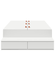 Struttura letto con contenitore Bianco 100 cm Legno multistrato 2