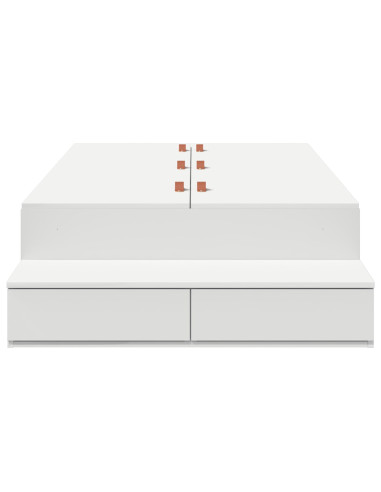 Struttura letto con contenitore Bianco 100 cm Legno multistrato