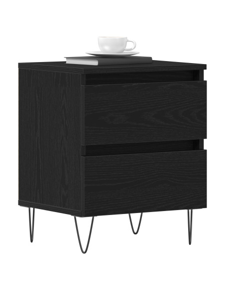 Comodini 2 pz Rovere Nero 40x35x50 cm Legno ingegnerizzato