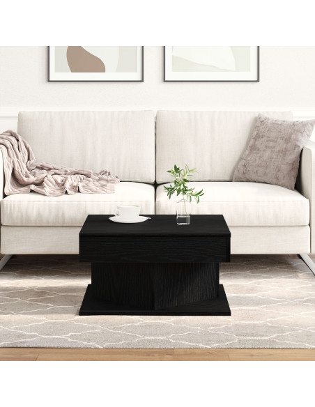 Tavolino da caffè  Nero Rovere 57x57x30 cm in legno ingegnerizzato
