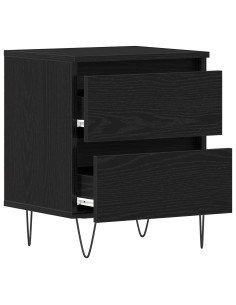 Armadio da Notte con cassetto 2 pcs Rovere nero 40 x 35 x 50 cm 2
