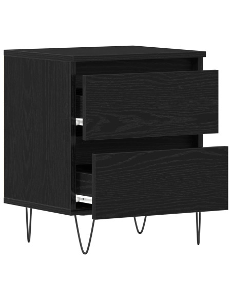 Comodini 2 pz Rovere Nero 40x35x50 cm Legno ingegnerizzato