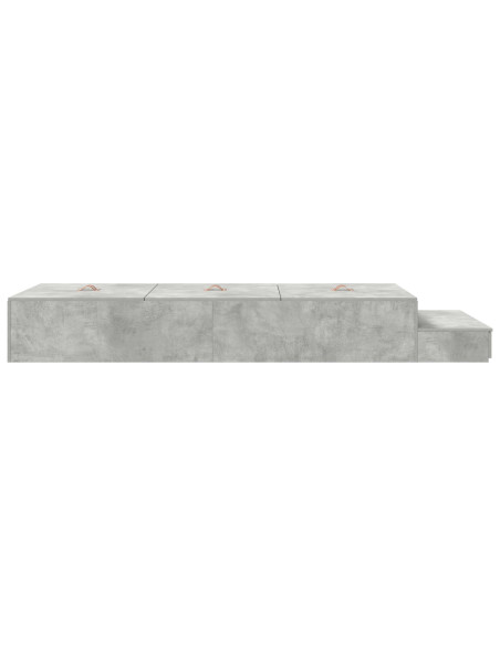 Struttura Letto con Contenitore  Grigio Cemento Legno Ingegnerizzato