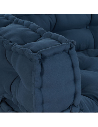 Cuscino per Divano Pallet  con Supporto per Braccia e Schiena - Tessuto Blu