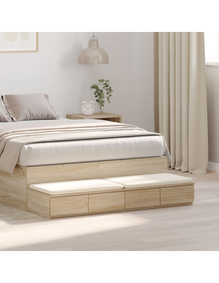 Comodino in rovere Sonoma 120x36.5x16.5 cm legno ingegnerizzato