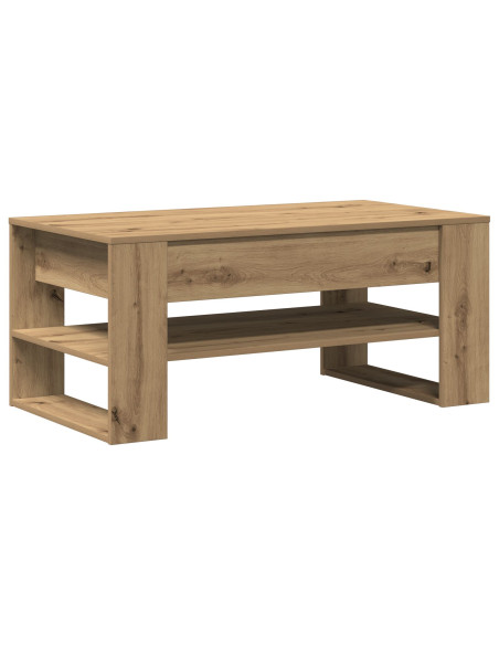 Tavolino da caffè  in rovere artigianale 102x55x45 cm in legno ingegnerizzato