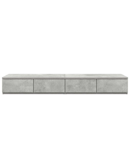 Cassetti da letto Comodino grigio in cemento 120x36.5x16.5 cm Legno ingegnerizzato