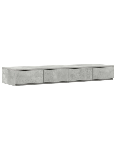 Cassetti da letto Comodino grigio in cemento 120x36.5x16.5 cm Legno ingegnerizzato