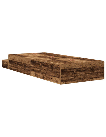 Struttura letto con contenitore Legno vecchio 100 cm
