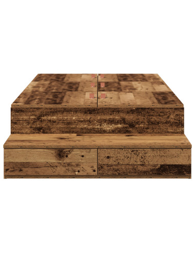 Struttura letto con contenitore Legno vecchio 100 cm