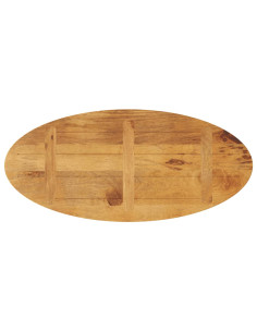 Piano Tavolo 120x50x3,8 cm Ovale in Legno Massello di Mango