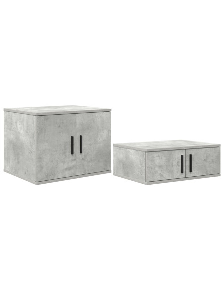Armadio 2 pcs Grigio cemento 103 x 41 x 40 cm Legno multistrato