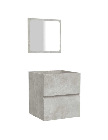 Mobile da Bagno con Specchio Grigio Cemento Legno Multistrato