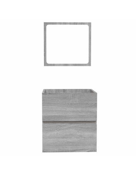 Mobile da Bagno con Specchio Grigio Sonoma in Legno Multistrato