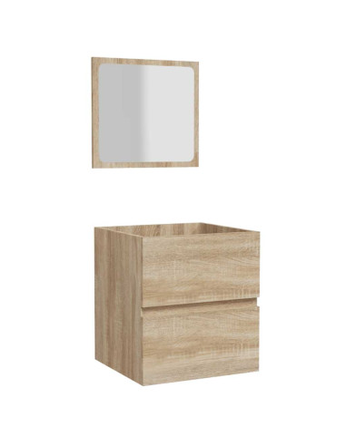 Mobile da Bagno con Specchio Rovere Sonoma in Legno Multistrato
